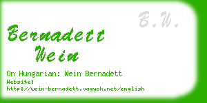 bernadett wein business card